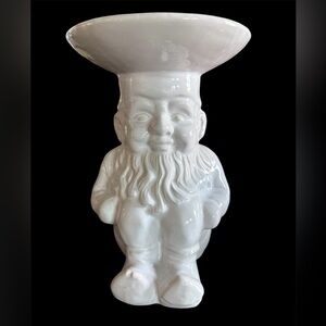 Antique Ceramic Gnome Plant Stand from Witch’s Estate Sale 8”tall 6”wide
